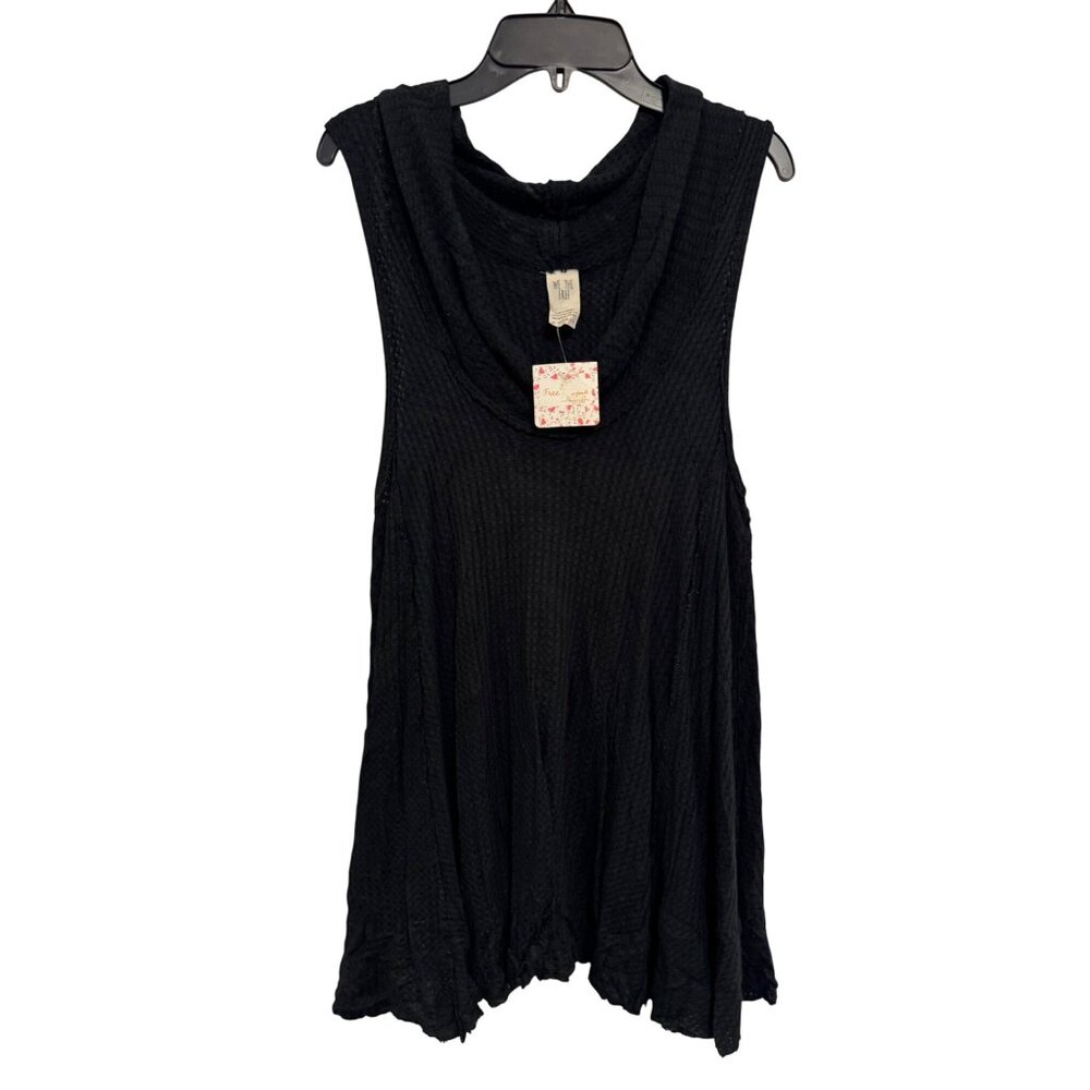We The Free Sleeveless Tunic Womens S Black boho Ribbed Knit Tank Top Lightweigh